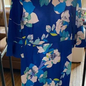 Blue flower midi dress